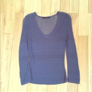 Elie Tahari purple crochet knit top